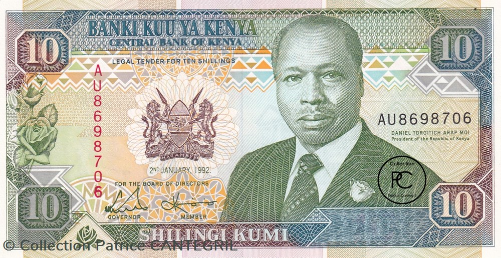 1992 Pick24d 10 Sh - Shilling kényen Unc billets afrique kenya 1992 pick24d 10 sh shilling kenyen unc