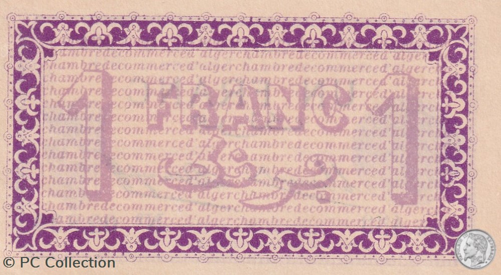 137-1 -3/9/1914 Alger 1 Franc Cdc. (9) billets afrique algerie 137 1 3 9 1914 alger 1 franc cdc 9