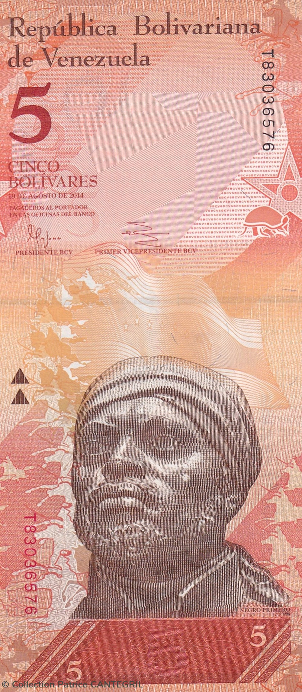 5 Bolívares Banco Central de Venezuela 19.08.2014 Unc Pick 89f billets amerique du sud 5 bolivares banco central de venezuela 19 08 2014 unc pick 89f