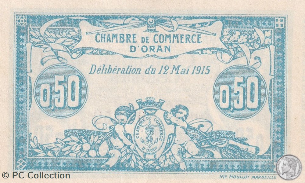 141-1-12/5/1915 Oran 50 Cts - Série B - Cdc billets afrique algerie 141 1 12 5 1915 oran 50 cts serie b cdc