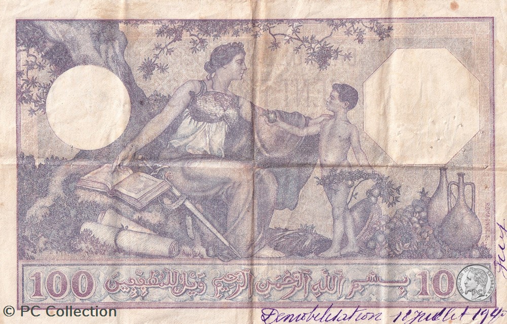 1933 Pick81 997 100 Franc algérien TB billets afrique 1933 pick81 997 100 franc algerien tb