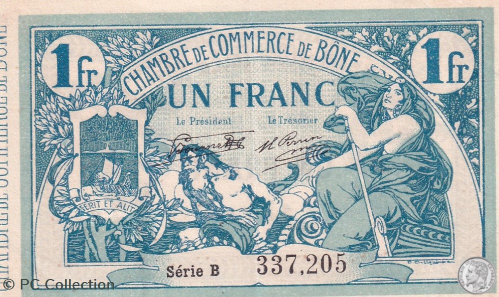 138-7- 28/5/1918 Bône 1 Franc Série B billets afrique algerie 138 7 28 5 1918 bone 1 franc serie b