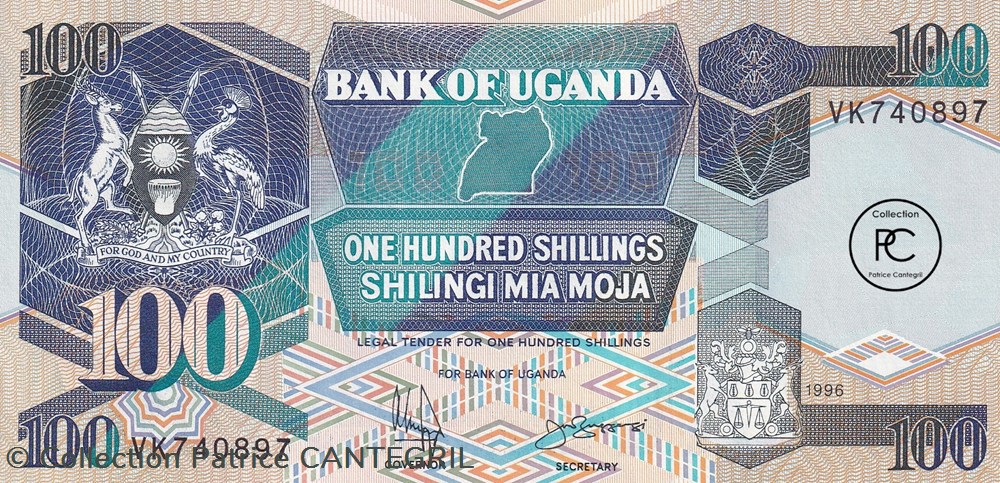 1996 Pick31c.2 100 Sh - Shilling ougandais Unc billets afrique 1996 pick31c 2 100 sh shilling ougandais unc