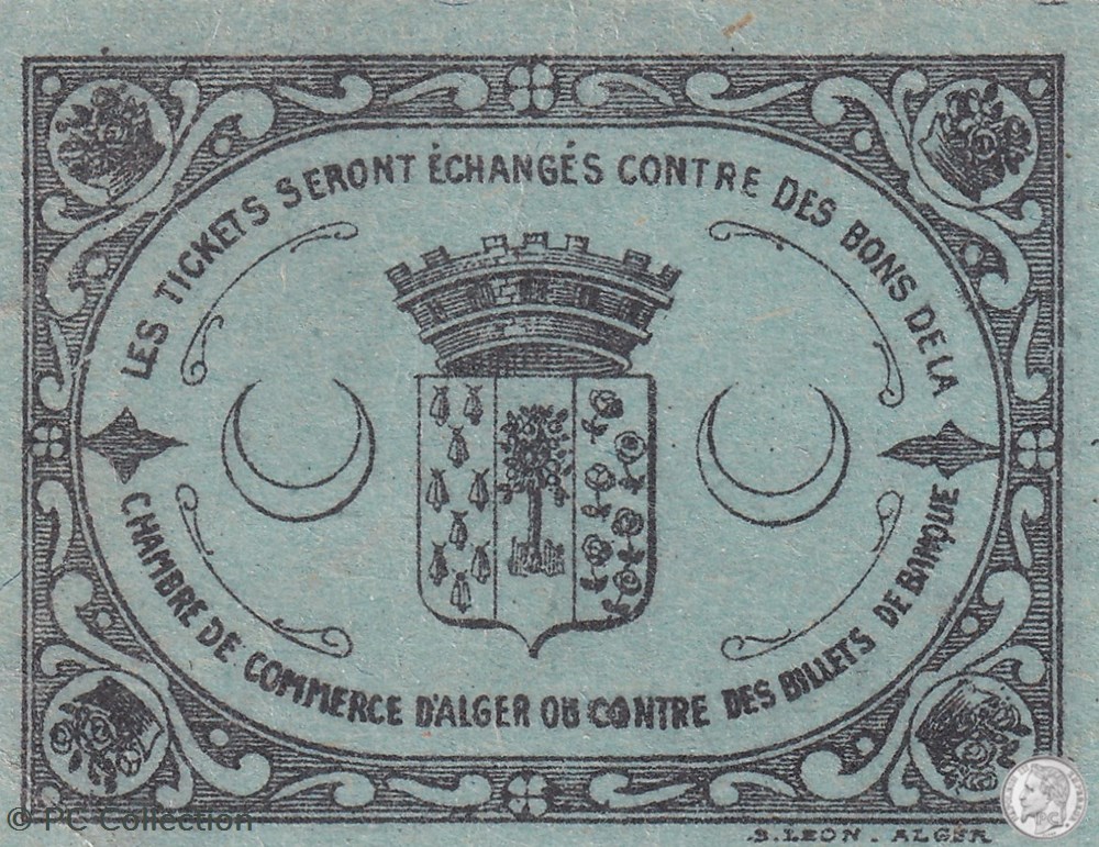 BLIDA 1 - Bleu - 0,05 franc 1916 billets afrique algerie blida 1 bleu 0 05 franc 1916