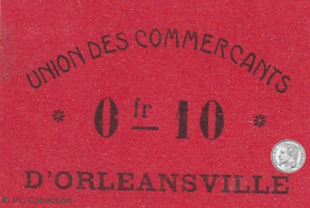 ORLEANSVILLE -2- 0,10 franc - 1916 billets afrique algerie orleansville 2 0 10 franc 1916