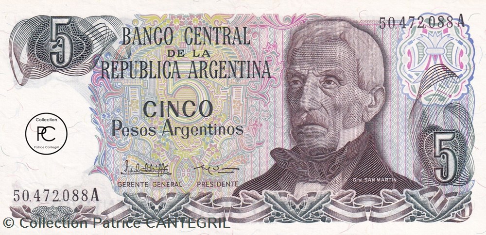 1983 Pick312a.1 5 $a - Peso argentin Unc billets amerique du sud argentine 1983 pick312a 1 5 a peso argentin unc
