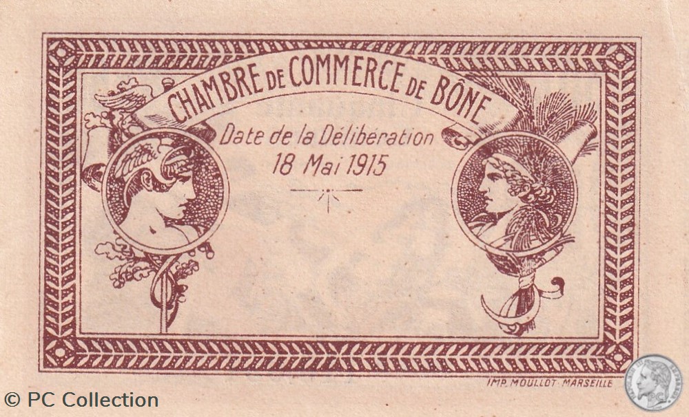 138-1- 18/5/1915 Bône 50 cts Cdc Séries D billets afrique algerie 138 1 18 5 1915 bone 50 cts cdc series d