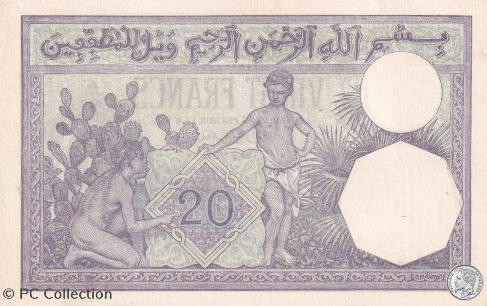 billets afrique 1928 pick78b 20 franc algerien 073 spl