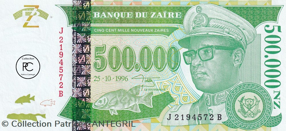 1996 Pick78v 500 000 NZ - Nouveau zaïre zaïrois Unc billets afrique 1996 pick78v 500 000 nz nouveau zaire zairois unc