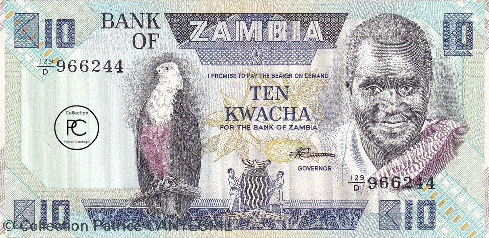 1986 Pick26e 10 ZK - Kwacha zambien Unc billets afrique 1986 pick26e 10 zk kwacha zambien unc