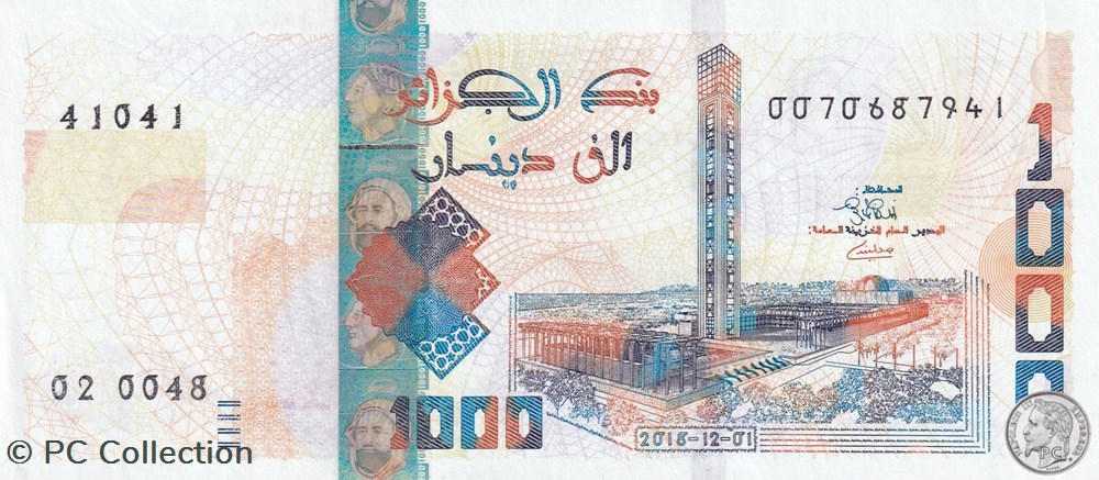 2018 Pick146b 41041 1 000 د.ج - Dinar algérien (18) Unc Radar billets afrique 2018 pick146b 41041 1 000 dinar algerien 18 unc radar