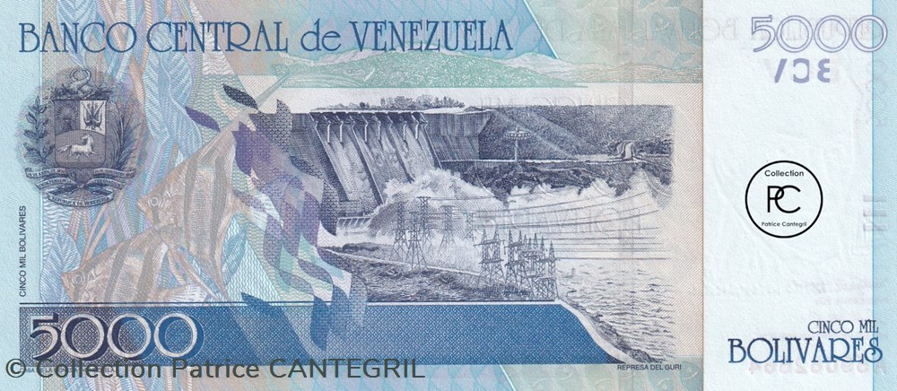 billets amerique du sud 5 000 bolivares banco central de venezuela 25 05 2000 unc pick 84a