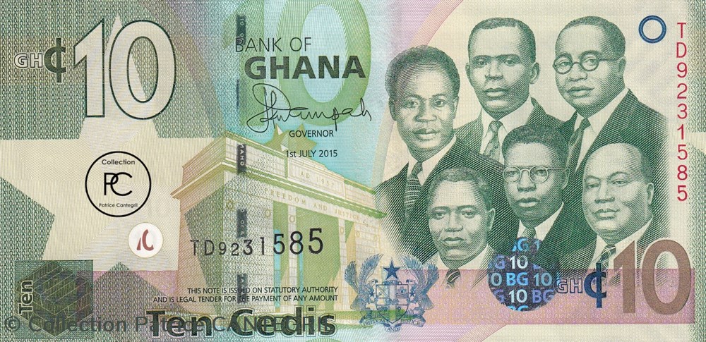 2015 Pick39f 10 GH₵ - Cedi ghanéen Unc billets afrique ghana 2015 pick39f 10 gh cedi ghaneen unc