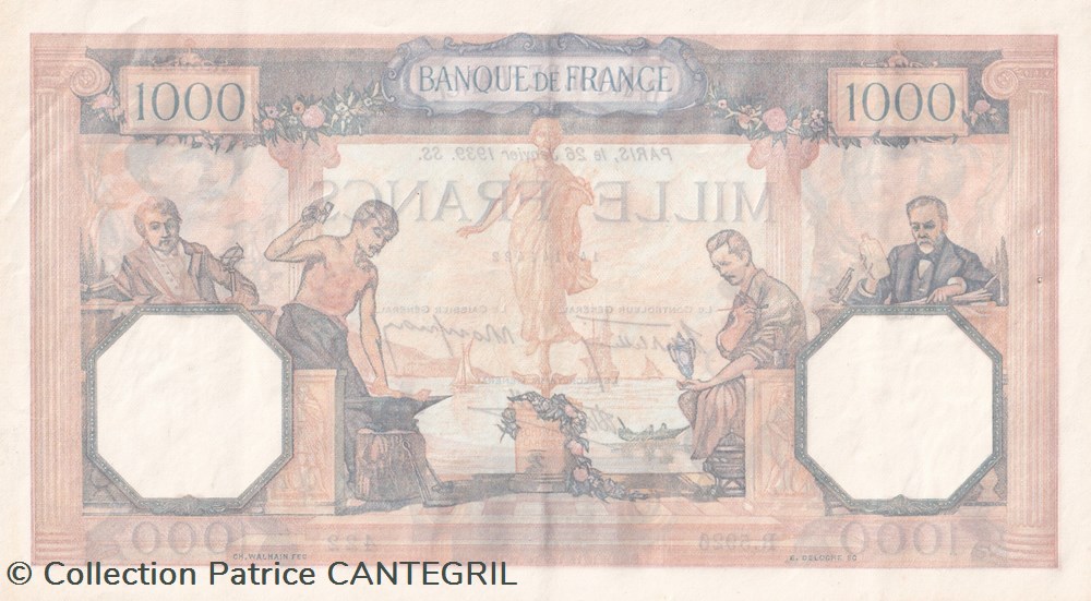 1000 Francs Ceres et mercure type 1927 Modifié 26-1-1939 Spl billets europe france 1000 francs ceres et mercure type 1927 modifie 26 1 1939 spl