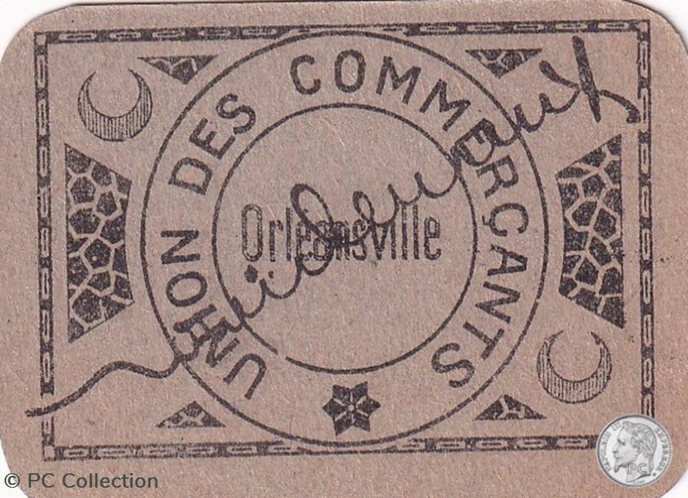 ORLEANSVILLE -10- 0,05 franc - 1916 -(1) billets afrique algerie orleansville 10 0 05 franc 1916 1