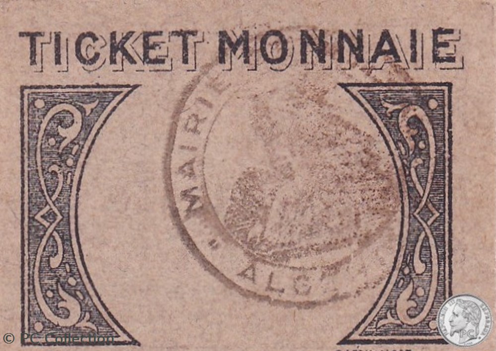 MILIANA 1 0,10 franc Gris 1916 billets afrique algerie miliana 1 0 10 franc gris 1916