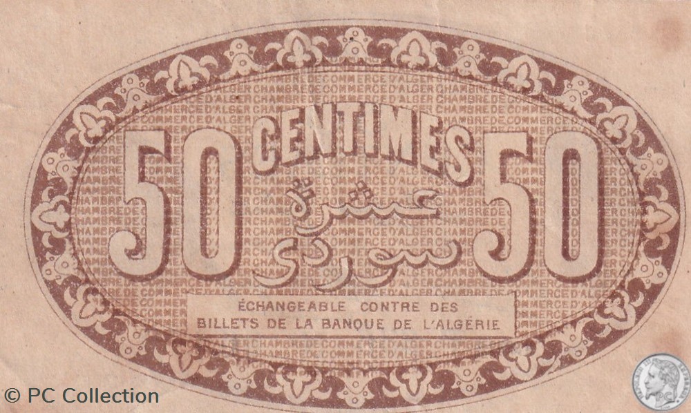 137-9-13/1/1915 Alger 50 cts Cdc.(5) billets afrique algerie 137 9 13 1 1915 alger 50 cts cdc 5