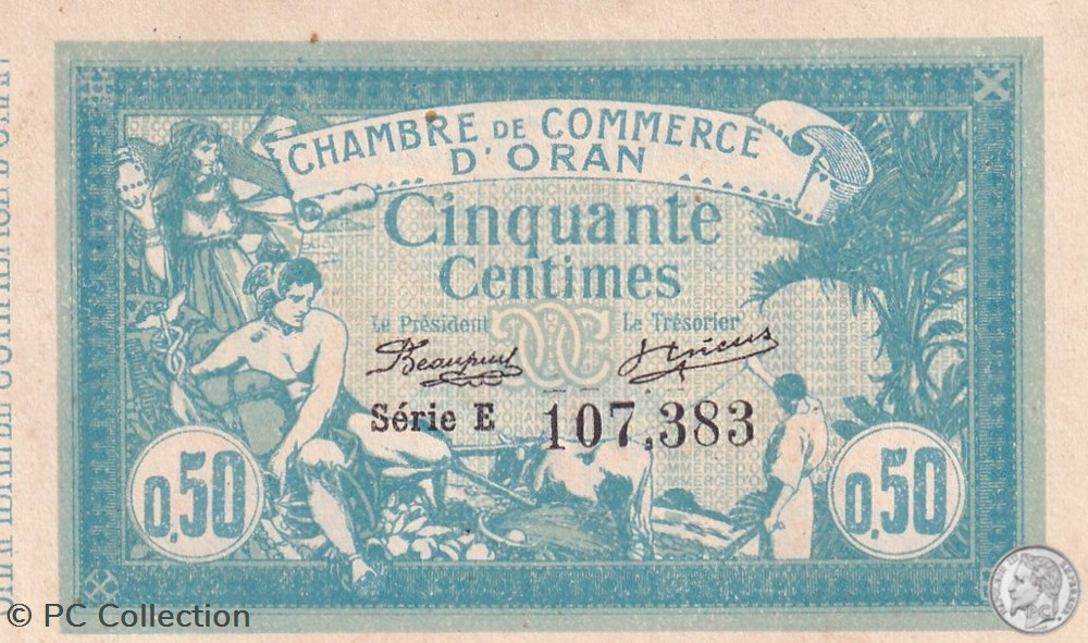 141-1-12/5/1915 Oran 50 Cts - Série E - Cdc billets afrique algerie 141 1 12 5 1915 oran 50 cts serie e cdc