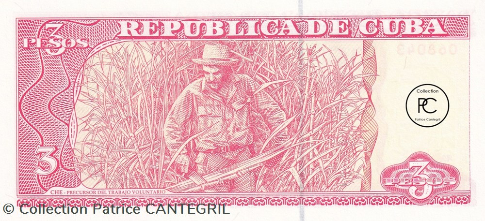 2004 Pick127a 3 $MN - Peso cubain Unc billets amerique centrale et caraibes 2004 pick127a 3 mn peso cubain unc