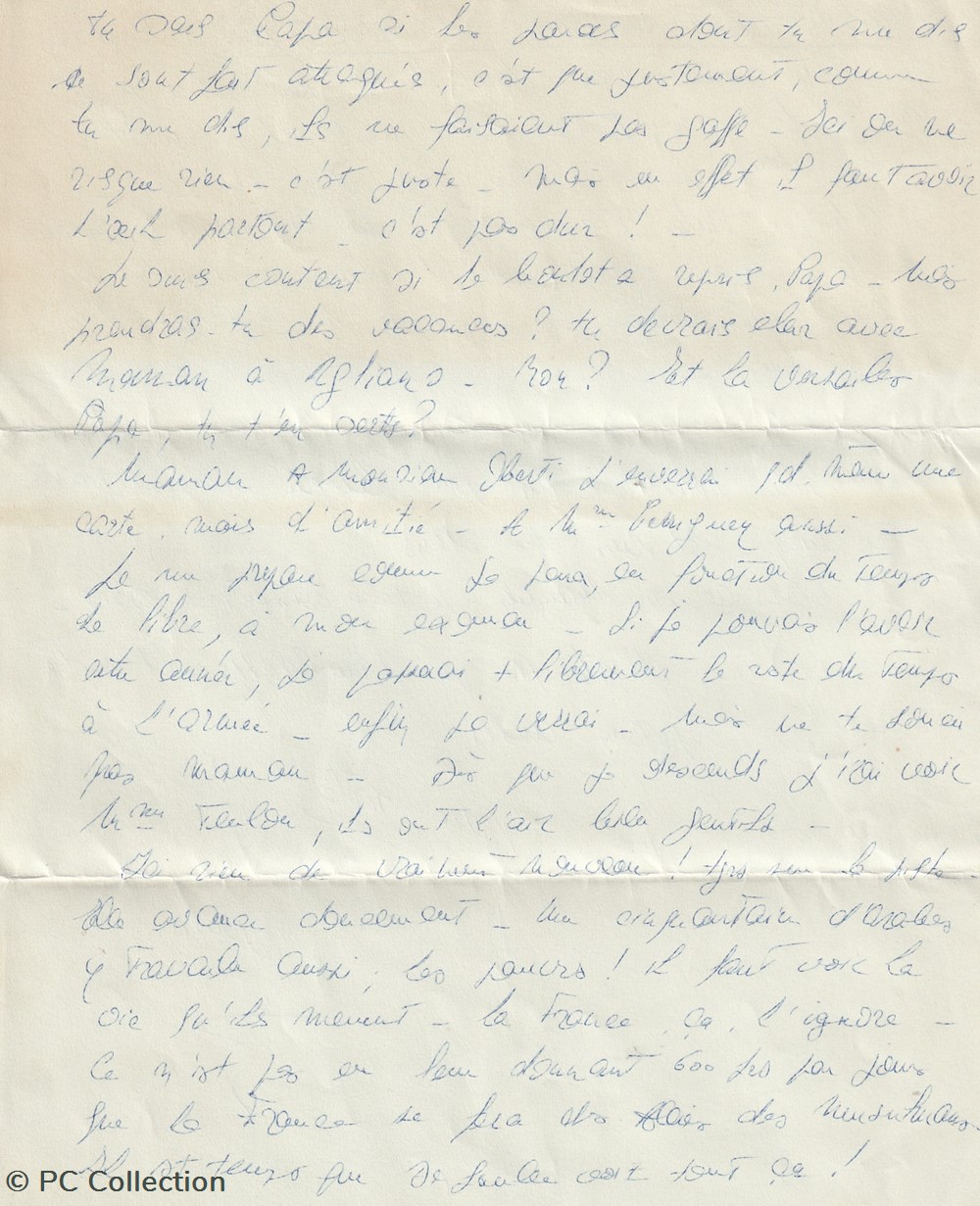documents anciens 15 07 1958 chrea algerie lettre parachustiste pauselli
