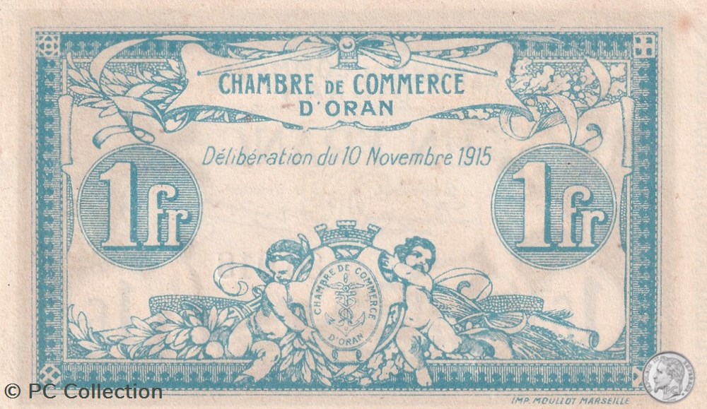 billets afrique algerie 141 8 10 11 1915 oran 1 franc serie v cdc