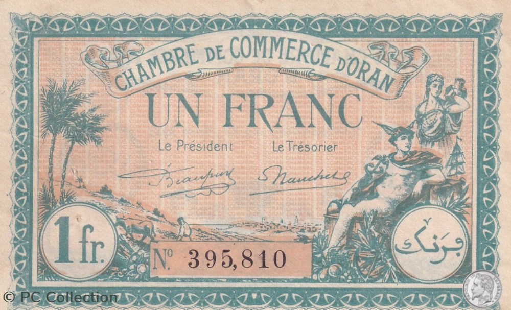 141-27 -25/03/1921 Oran 1 Franc Cdc billets afrique algerie 141 27 25 03 1921 oran 1 franc cdc