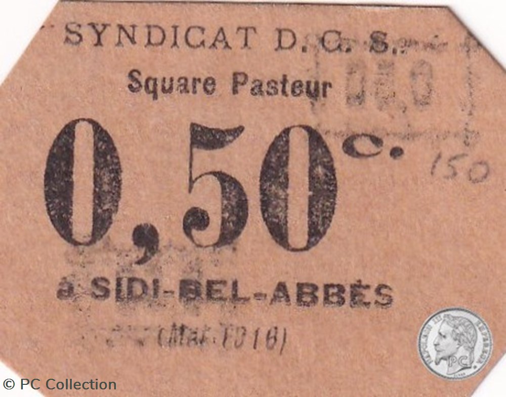 Sidi-Bel-Abbès 14 - 0,50 franc - 1916 billets afrique algerie sidi bel abbes 14 0 50 franc 1916