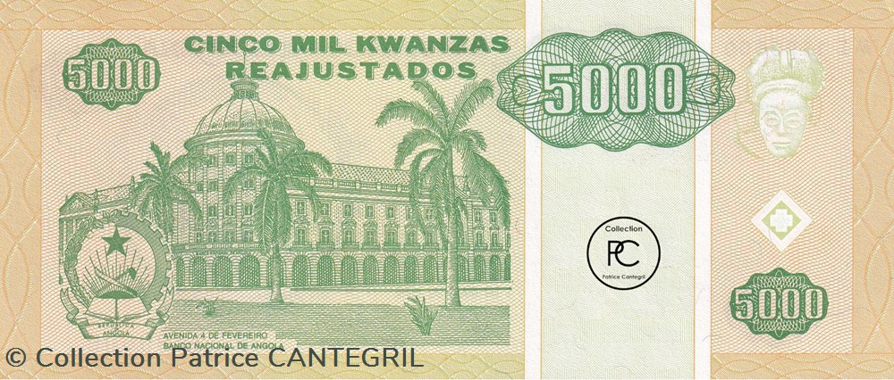 1995 Pick136 5 000 Kz - Kwanza angolais Unc billets afrique 1995 pick136 5 000 kz kwanza angolais unc