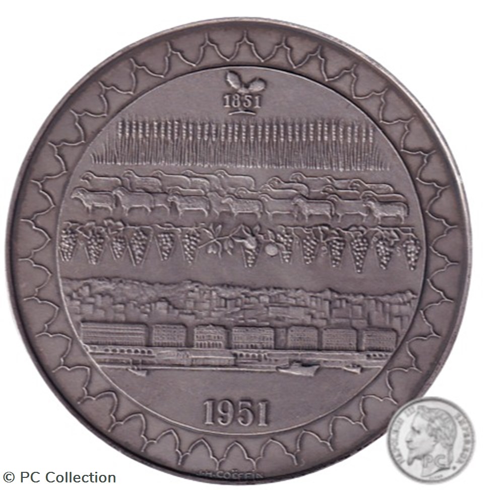 Algérie Médaille du Centenaire de la banque de l'Algérie et de la Tunisie par Coëffin medailles algerie medaille du centenaire de la banque de algerie et de la tunisie par coeffin