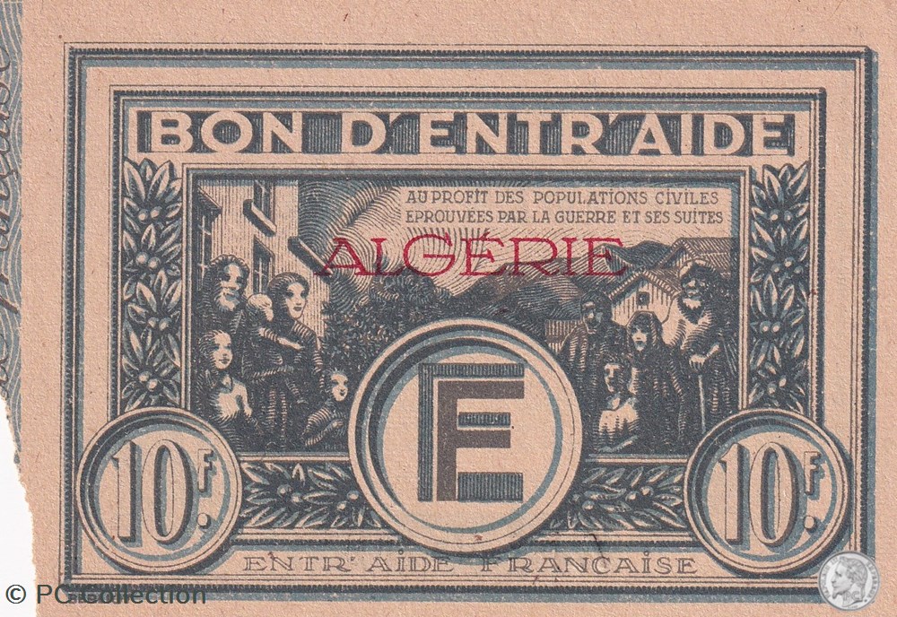 Bon D'Entr'aide 10 F ALGERIE billets afrique bon entr aide 10 f algerie