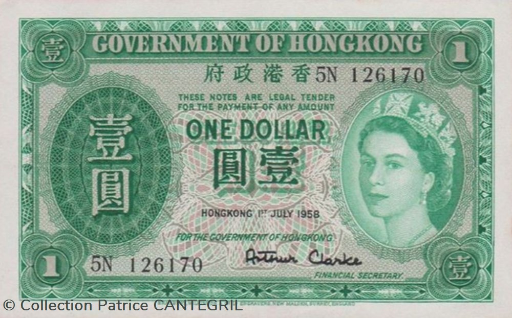 1958 Pick324 Ab.3 1 HK$ - Dollar de Hong Kong Unc billets asie 1958 pick324 ab 3 1 hk dollar de hong kong unc