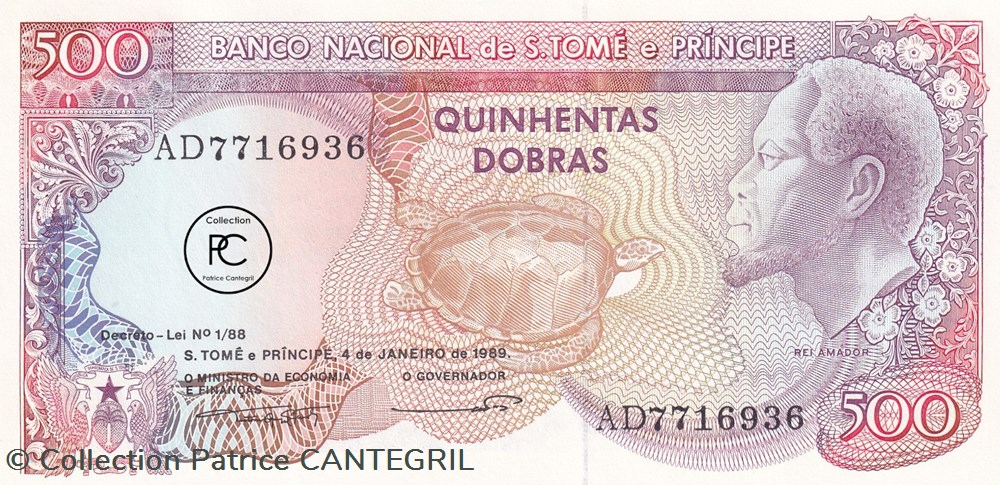 1989 Pick61 500 Db - Dobra santoméen Unc billets afrique sao et principe 1989 pick61 500 db dobra santomeen unc