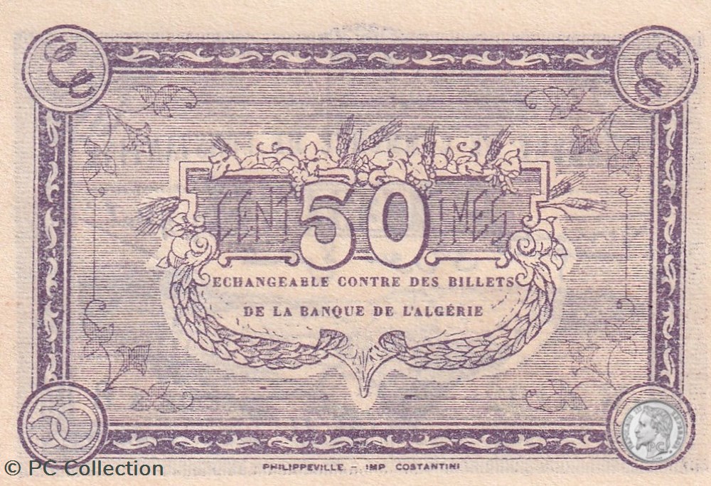 140-40- 20/11/1922 Constantine 50 Centimes Cdc Séries A6 billets afrique algerie 140 40 20 11 1922 constantine 50 centimes cdc series a6