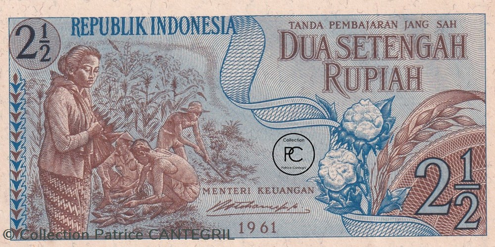 billets asie indonesie 1961 pick79 2 rp rupiah unc