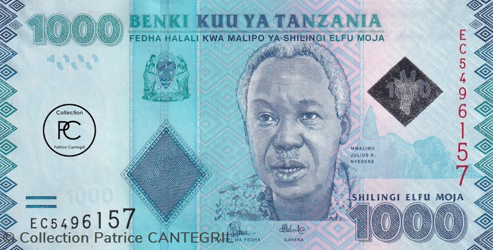2015 Pick41b 1 000 TSh - Shilling tanzanien Unc billets afrique 2015 pick41b 1 000 tsh shilling tanzanien unc