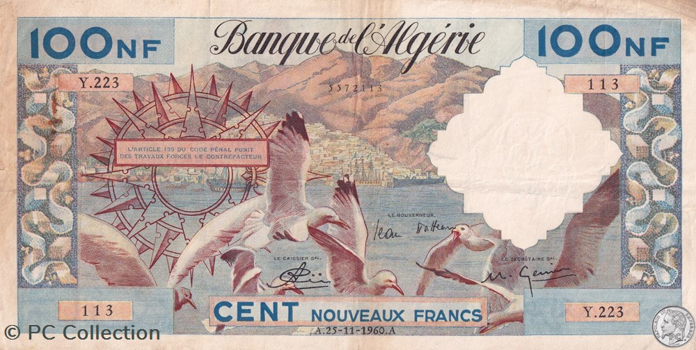 1960 Pick121b.3 100 Nouveaux Francs TTB billets afrique algerie 1960 pick121b 3 100 nouveaux francs ttb