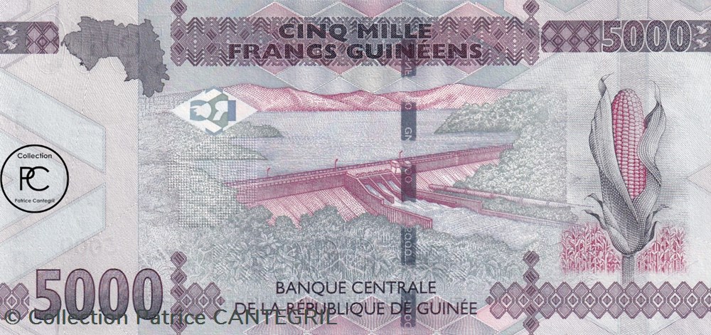 billets afrique 2015 pick49a 5 000 gfr franc guineen unc