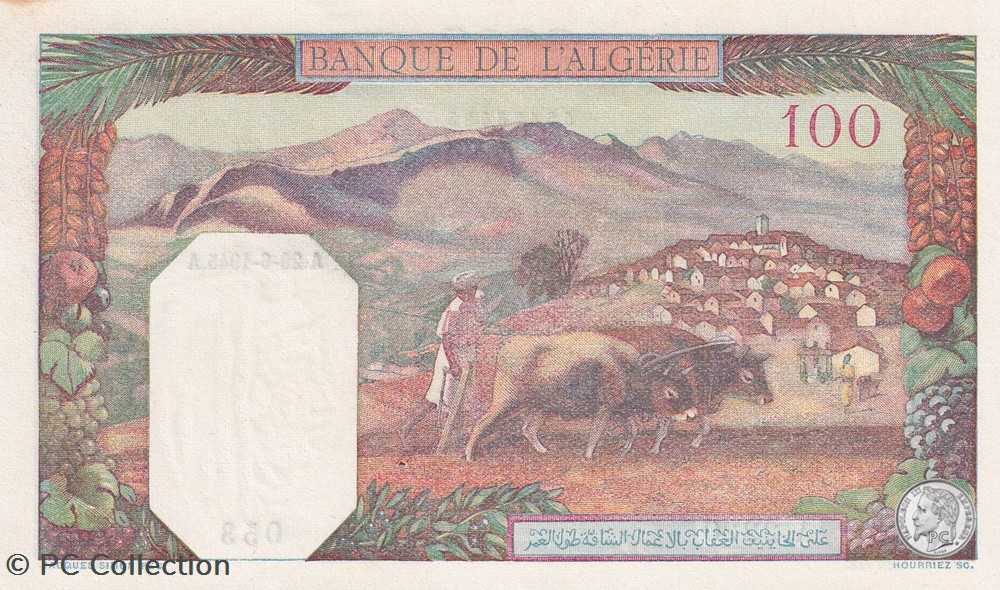 1945 Pick 85 100 Franc algérien 053 SPL billets afrique 1945 pick 85 100 franc algerien 053 spl