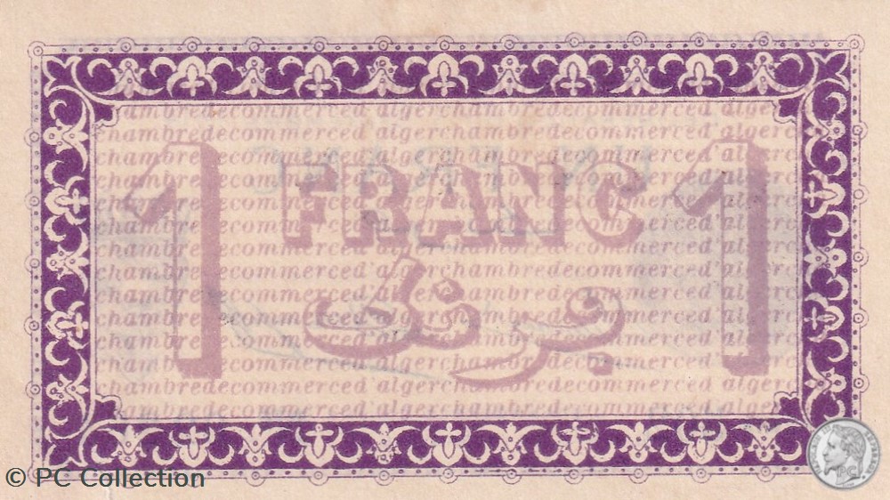 137-1 -3/9/1914 Alger 1 Franc Cdc. (10) billets afrique algerie 137 1 3 9 1914 alger 1 franc cdc 10
