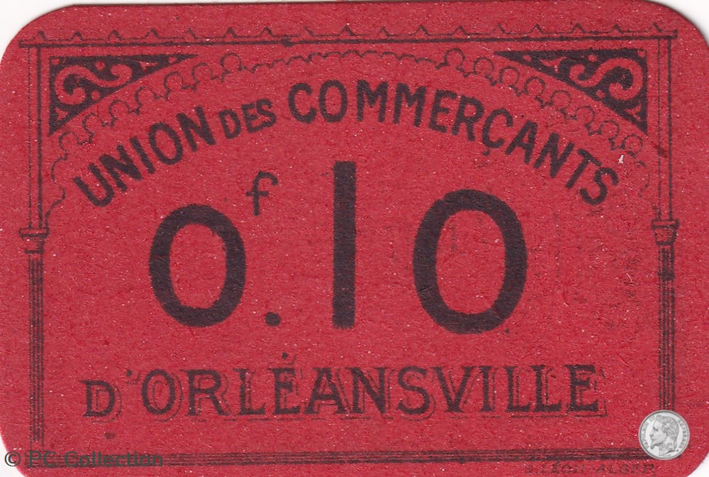 ORLEANSVILLE -11- 0,10 franc - 1916 billets afrique algerie orleansville 11 0 10 franc 1916