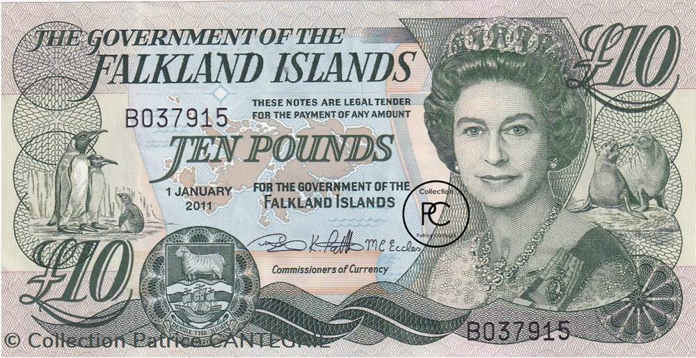 2011 Pick18 10 £ - Livre des Îles Falkland Unc billets amerique du sud 2011 pick18 10 livre des iles falkland unc