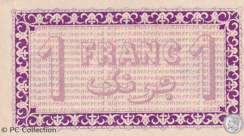 137-1 -3/9/1914 Alger 1 Franc Cdc. (14) billets afrique algerie 137 1 3 9 1914 alger 1 franc cdc 14