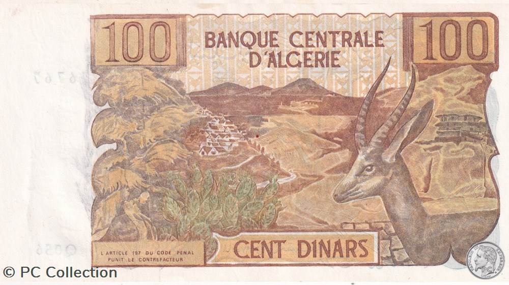 1970 Pick128b RADAR 76767 100 د.ج - Dinar algérien Unc (39) billets afrique 1970 pick128b radar 76767 100 dinar algerien unc 39