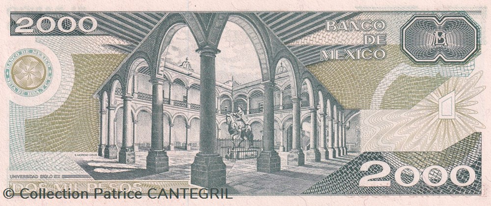1987 Pick 86 b Serie BV 2.000 Pesos Banco de México Unc billets amerique du nord mexique 1987 pick 86 b serie bv 2 000 pesos banco de mexico unc