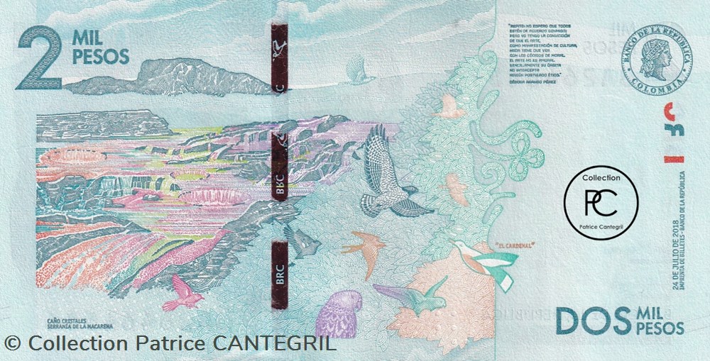 2018 Pick458d 2 000 $ - Peso colombien Unc billets amerique du sud 2018 pick458d 2 000 peso colombien unc