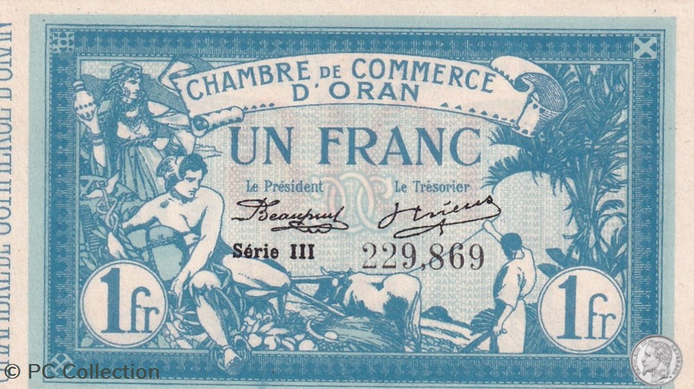 141-20-10/11/1915 Oran 1 Franc Série III Cdc billets afrique algerie 141 20 10 11 1915 oran 1 franc serie iii cdc
