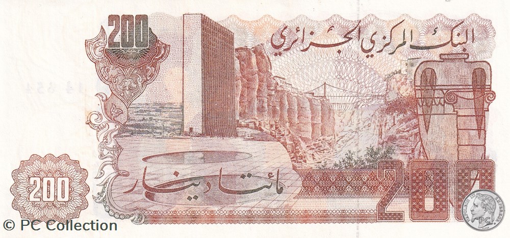 billets afrique 1983 pick135b 32282 200 dinar algerien unc 2