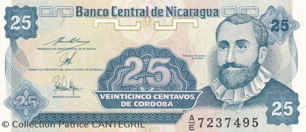 25 Centavos de Córdoba Banco Central de Nicaragua 1991 Unc Pick 170a(2) billets amerique centrale et caraibes 25 centavos de cordoba banco central de nicaragua 1991 unc pick 170a 2