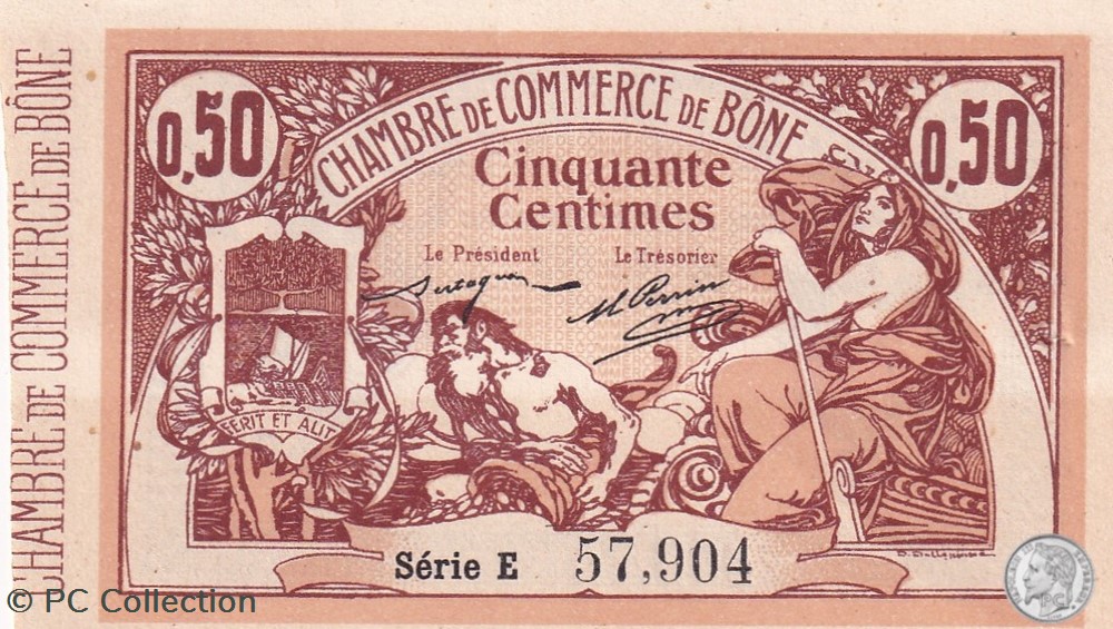 138-1- 18/5/1915 Bône 50 cts Cdc Séries E billets afrique algerie 138 1 18 5 1915 bone 50 cts cdc series e