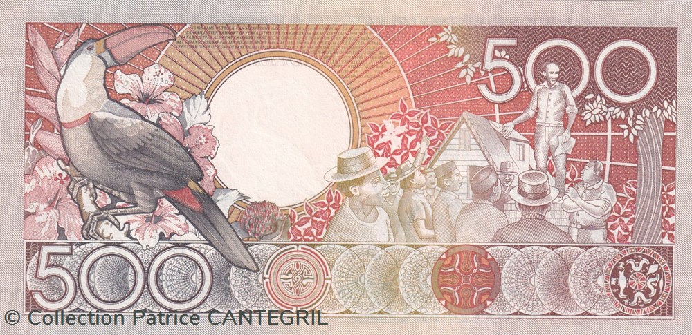 500 Gulden Centrale Bank van Suriname 09.01.1988 Unc Pick 135 billets amerique du sud 500 gulden centrale bank van suriname 09 01 1988 unc pick 135
